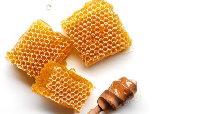 Close up of honeycomb (feng fang) in white background